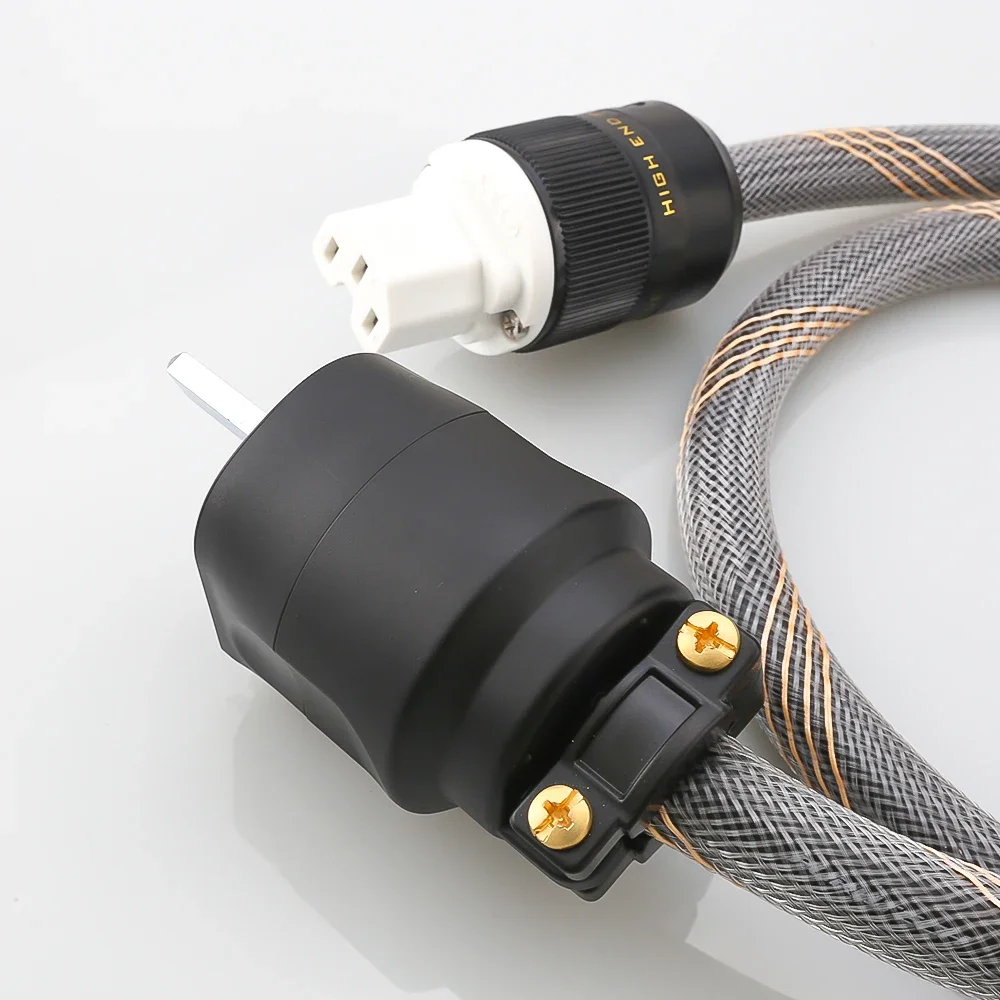 P101 สูงอ้างอิงเครื่องขยายเสียง OFC ทองแดง UK สายไฟ AC โรเดียมชุบ UK ปลั๊กไฟ IEC หญิงชายสายไฟ