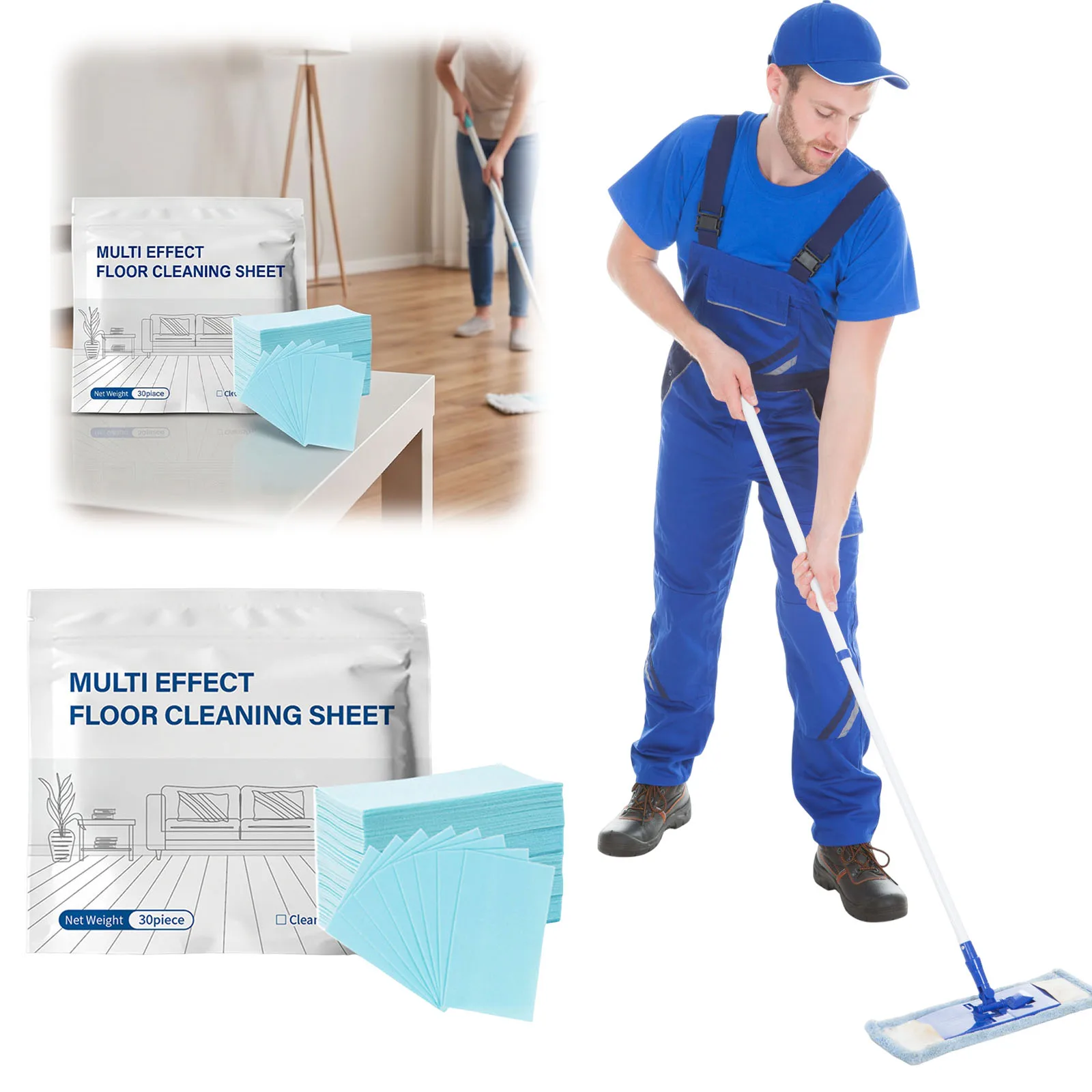 Multi-Surface Floor Cleaning Tablets Multi-Functional Disposable Home Floor Cleaner Fragrant Dirt Cleaner Sheet for Tile Floors
