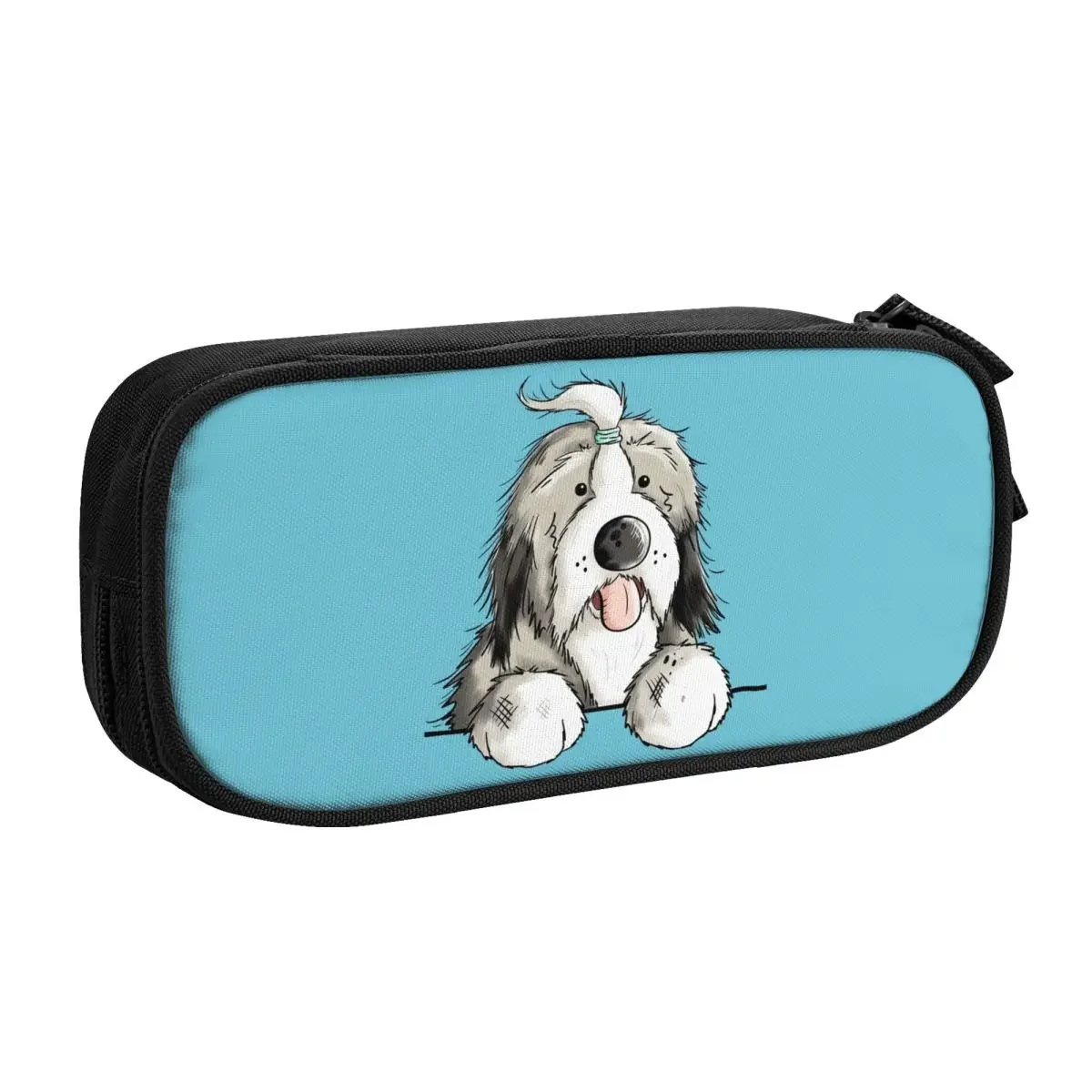 Happy Bearded Collie Dog Kawaii пенал для девочек и мальчиков большой емкости для домашних животных пенал для студентов канцелярские принадлежности