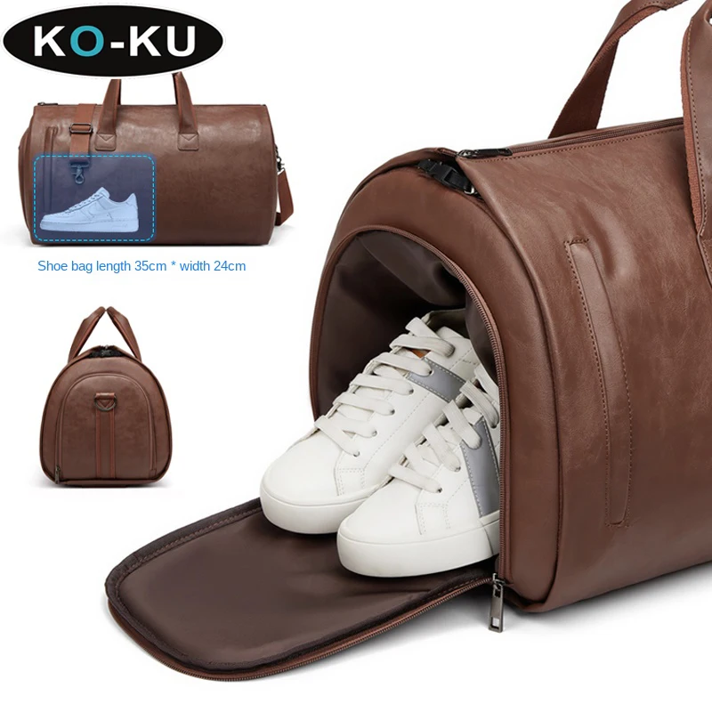 KO-KU Suit Carry on Bag Foldable Suit Storage PU Handbag Large Capacity Business Trip Travel Bag Board Trolley Case