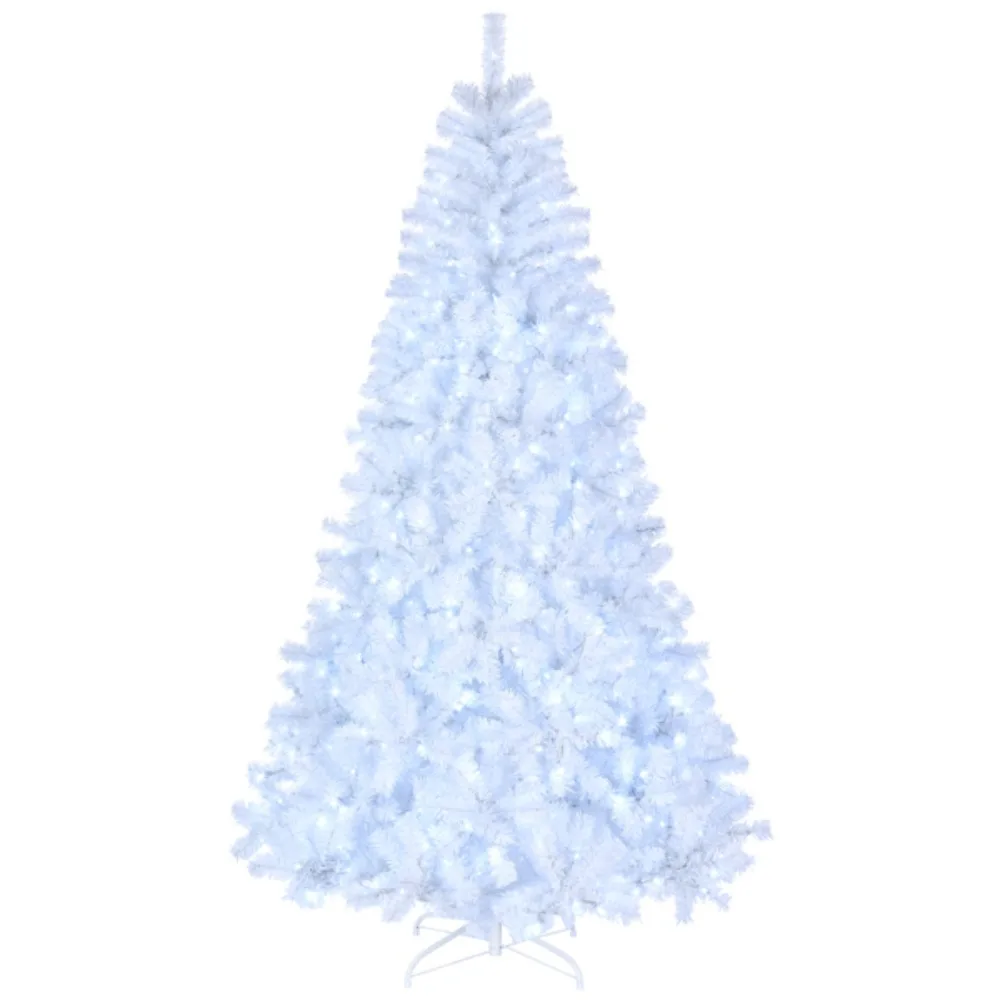 

7ft White 500 Lights Cool 8 Patterns 1346 Branches Automatic Tree Structure The leaves are made of PVC material Christmas tree