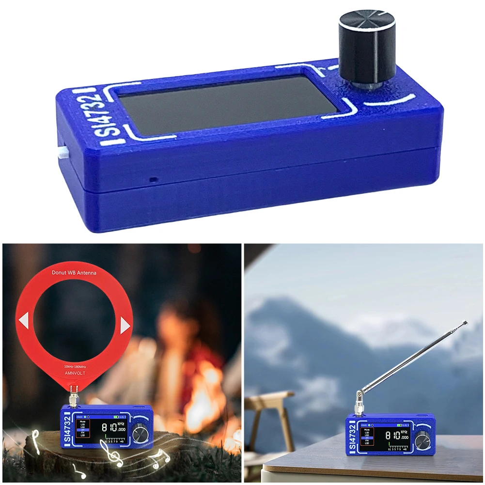 

SI4732 DSP Pocket Mini Radio LSB USB AM FM FM/AM Radio 1.9inch IPS Screen HF SW MW VHF Radio with Antenna