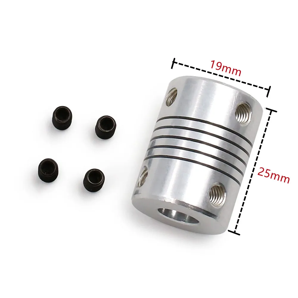 샤프트 커플 링 D19L25 5mm 6mm 6.35mm 8mm 10mm 알루미늄 플렉시블 조 커플러, 3D 프린터 부품의 CNC 스테퍼 모터 용