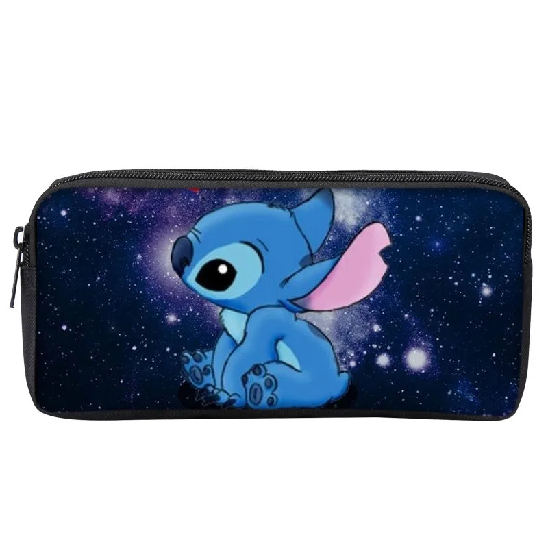 Bolsa de bolígrafo de puntada de Anime de Disney, bolsa de almacenamiento de lápices de gran capacidad, bolsa de papelería para estudiantes y niños, bolsas de maquillaje con estampado de dibujos animados