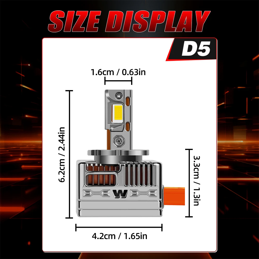 2x D5S LED Headlight Bulbs 30000LM For Audi A3 Sportback A4 B9 A5 Convertible A6 Allroad C7 A7 Q3 Q5 FY Q7 S6 TT Direct Replace