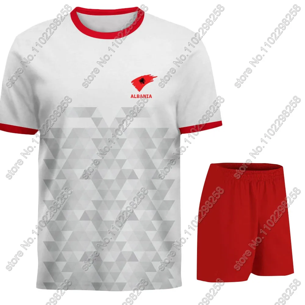 Maillot Albania National Jersey team Fans 2024 T Shirts 3D Print Mens Shorts Running Streetwear Casual Training Suit Clothe