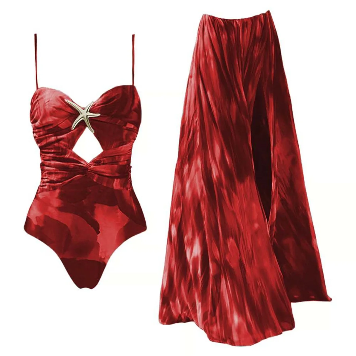 

Two Pieces Bikini 2025 Sexy Women One Piece Swimsuit Swimwear Female Long Skirt Bikini Set Biquini Bathing Suit Swimming Suit