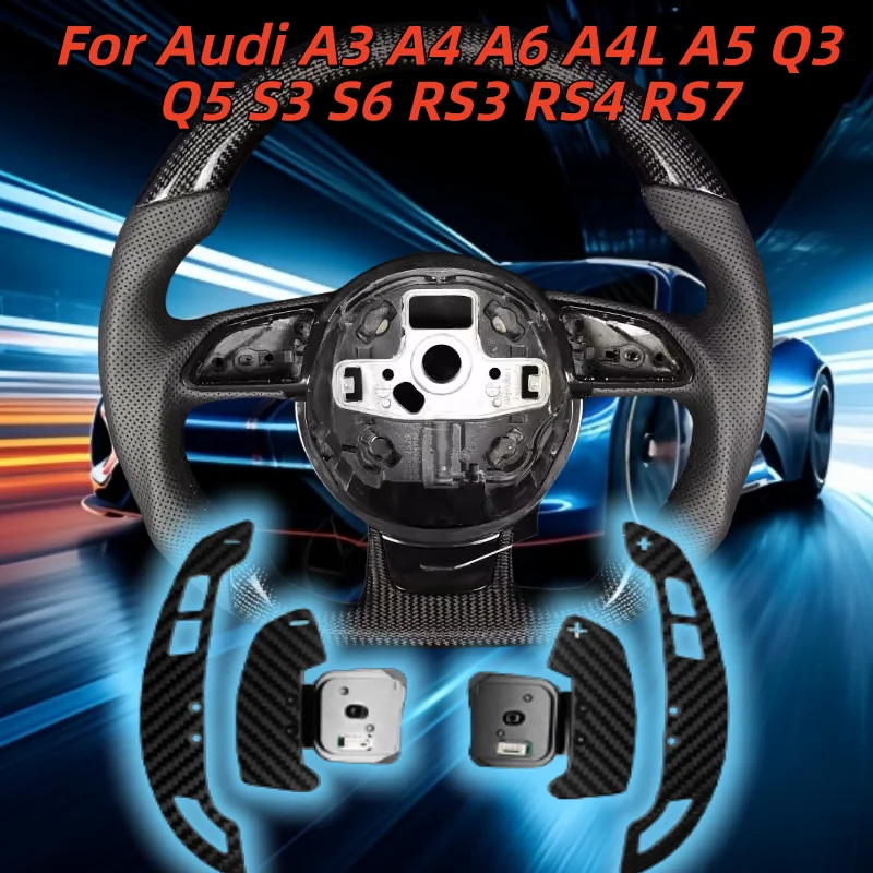 

Steering Wheel Magnetic Shift Paddles Carbon Fiber For Audi A3 A4 A6 A4L A5 Q3 Q5 S3 S6 RS3 RS4 RS7 Car Interior Accessories