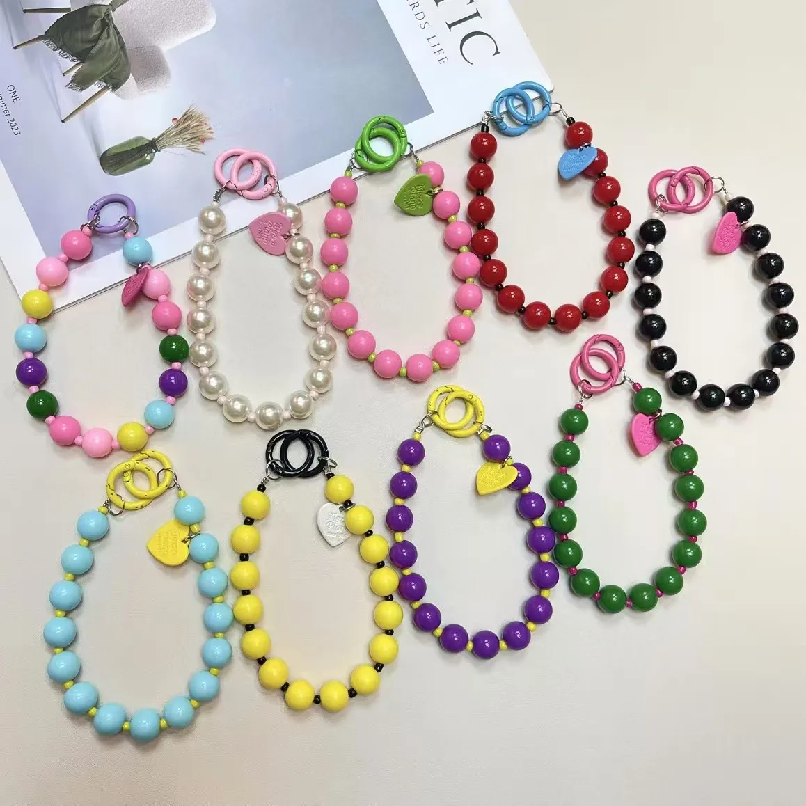 

M Beans красочный жемчужный кулон с бисером, ремешок для телефона для iphone/Samsung/Huawei, универсальный ремешок для мобильного телефона, подвески