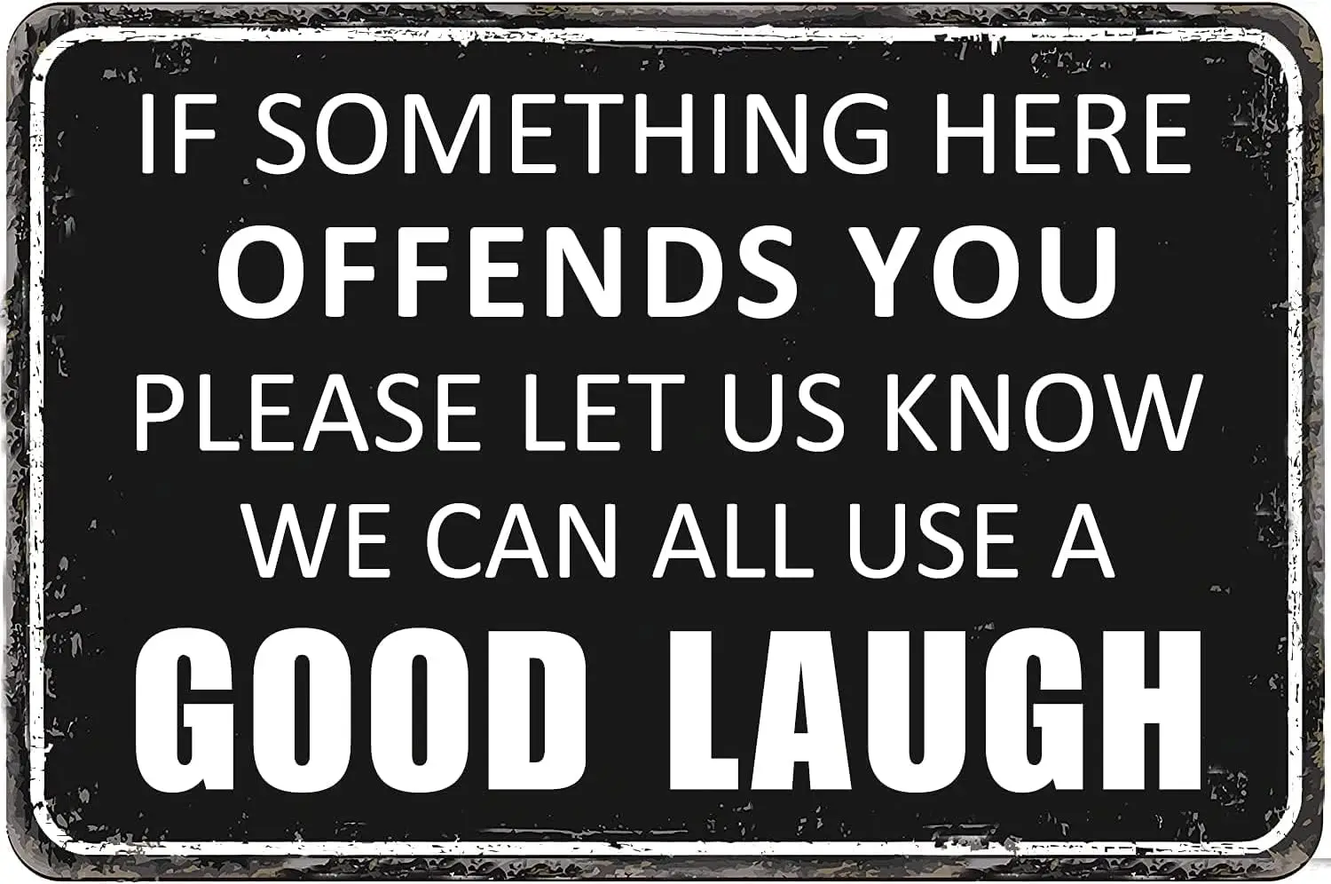Y1,Funny Bar Signs Vintage Garage Decor Funny Metal Tin Home Man Cave Wall Gifts  if Something Here Offends You