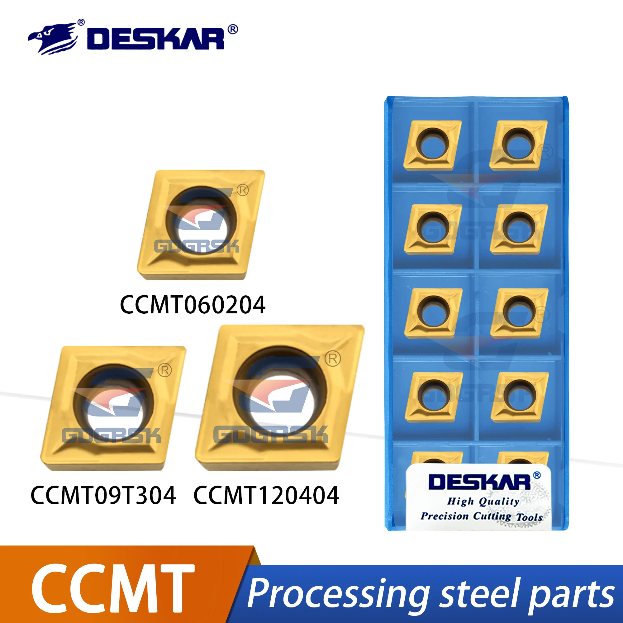 

DESKAR 100% оригинальный токарный станок, режущие инструменты для внешнего круга CCMT060204/08 CCMT09T304/08 CCMT120404/08 LF9018, ромб, нержавеющая сталь