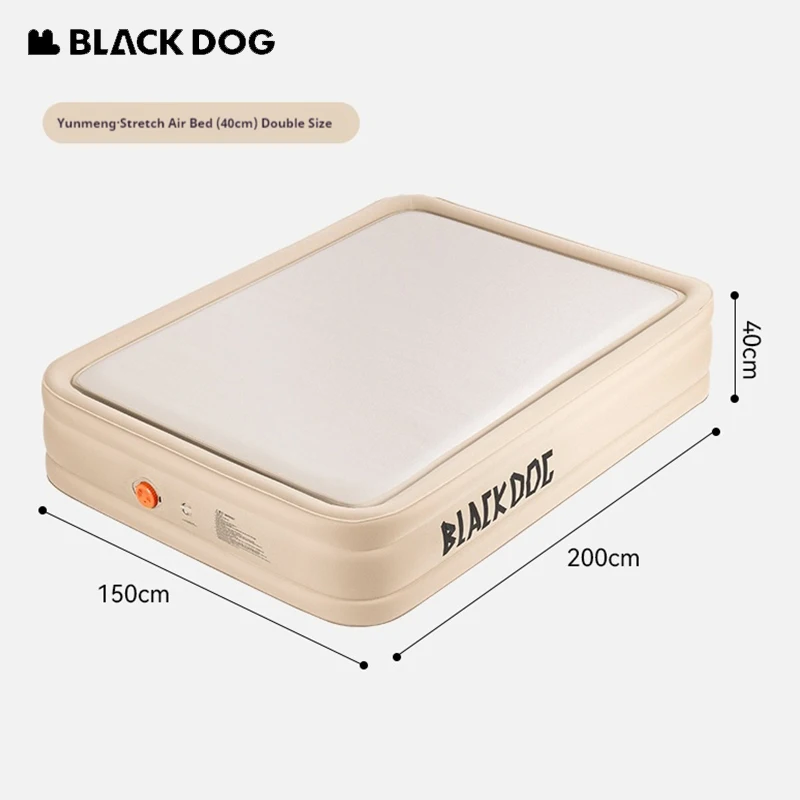 BLACKDOG 40cm Thick Inflatable Mattress Built-in Air Pump Hands-free Single/Double Home Use Outdoor Camping Tent Mat Portable