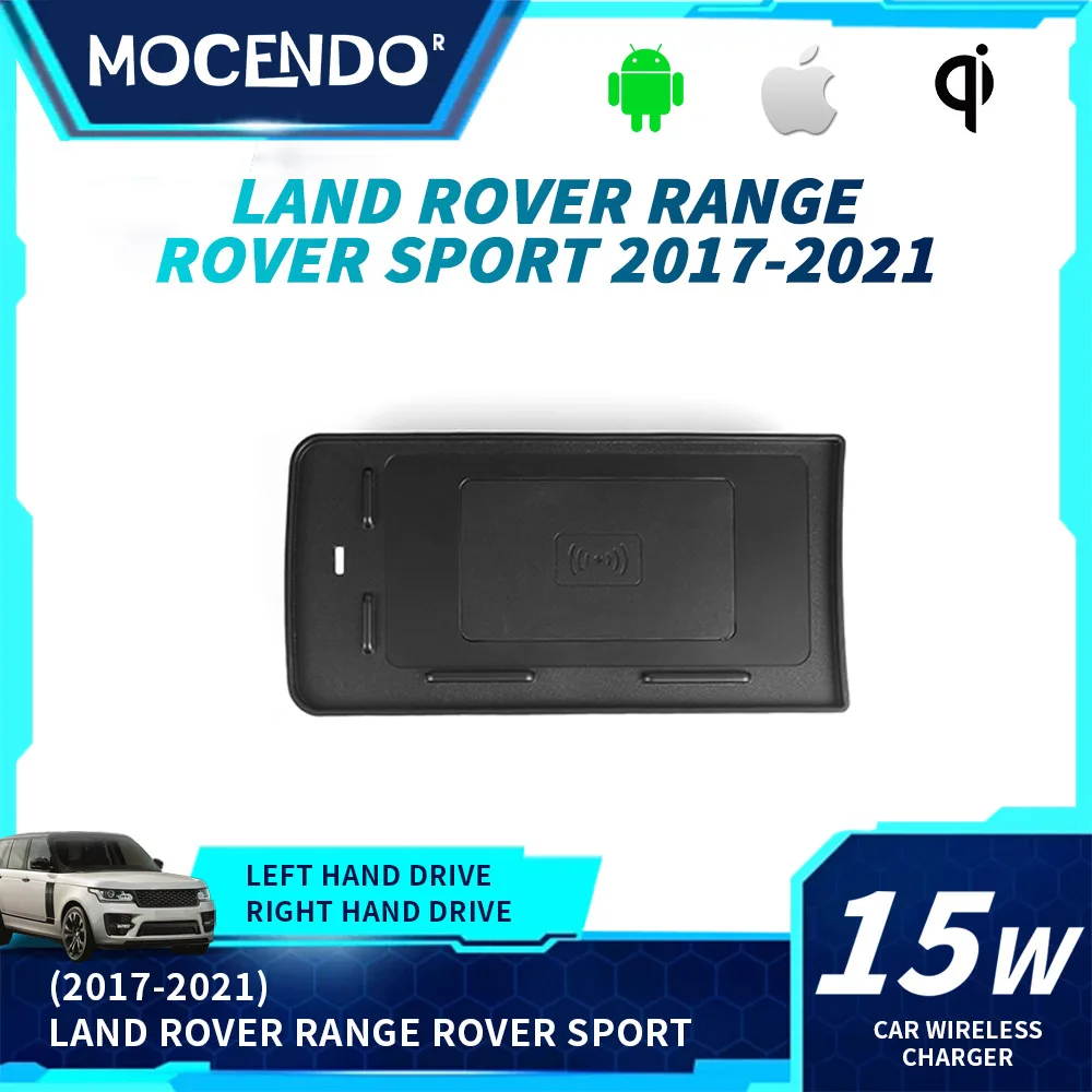 15W Qi Fast Wireless Charging Kit for Land Rover Range Rover Sport 2017-2021 Automobile Phone Accessories