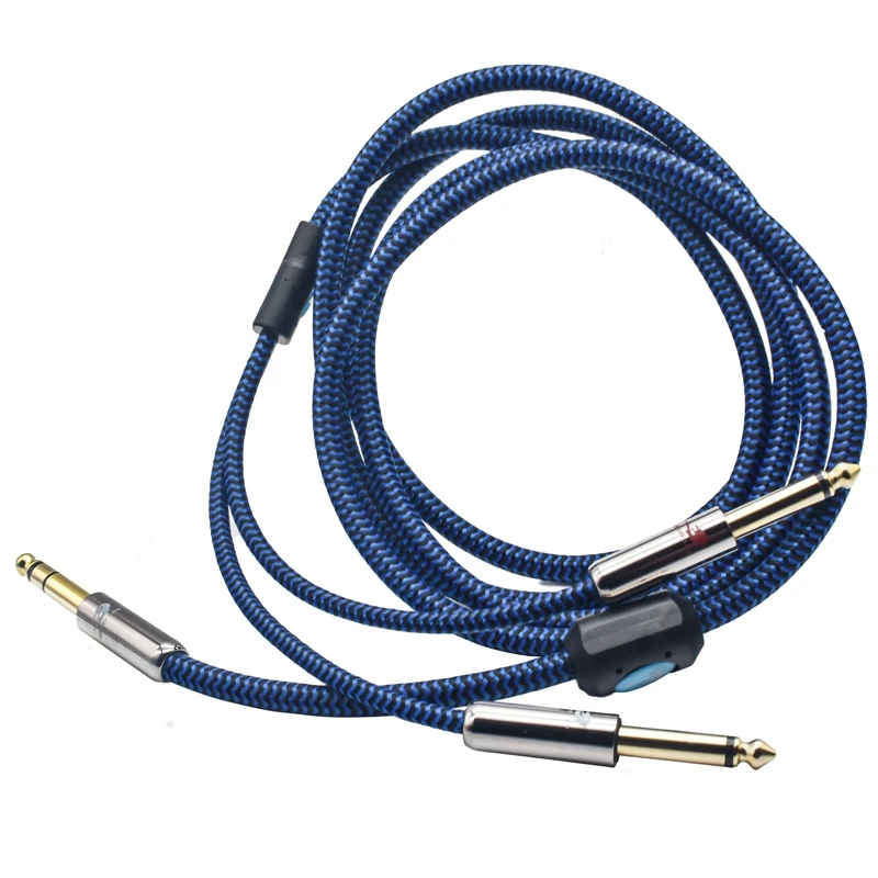 Kabel Audio Premium Stereo 6.35mm do Dual MONO 6.35mm do słuchawek urządzenie dźwiękowe AMP 1/4 \