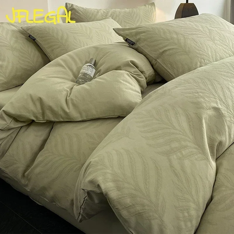 

JFLEGAL 100% Cotton Bedding Set 4pcs Double Queen US King Size Duvet Cover Bed Sheet Pillowcases Bed Quilt Cover Full Set