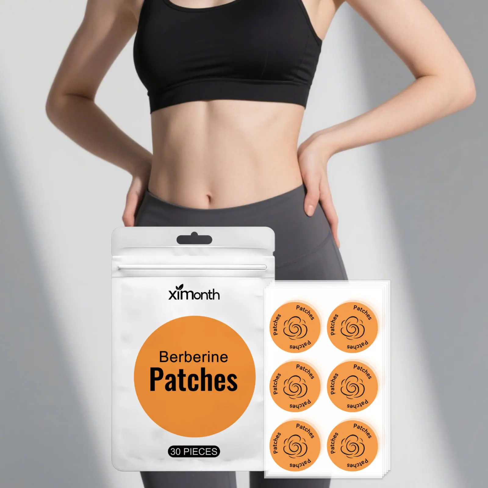 Berberine Patches Light Management Assistance Energy Supporteasy to Use Body Loss Sticker