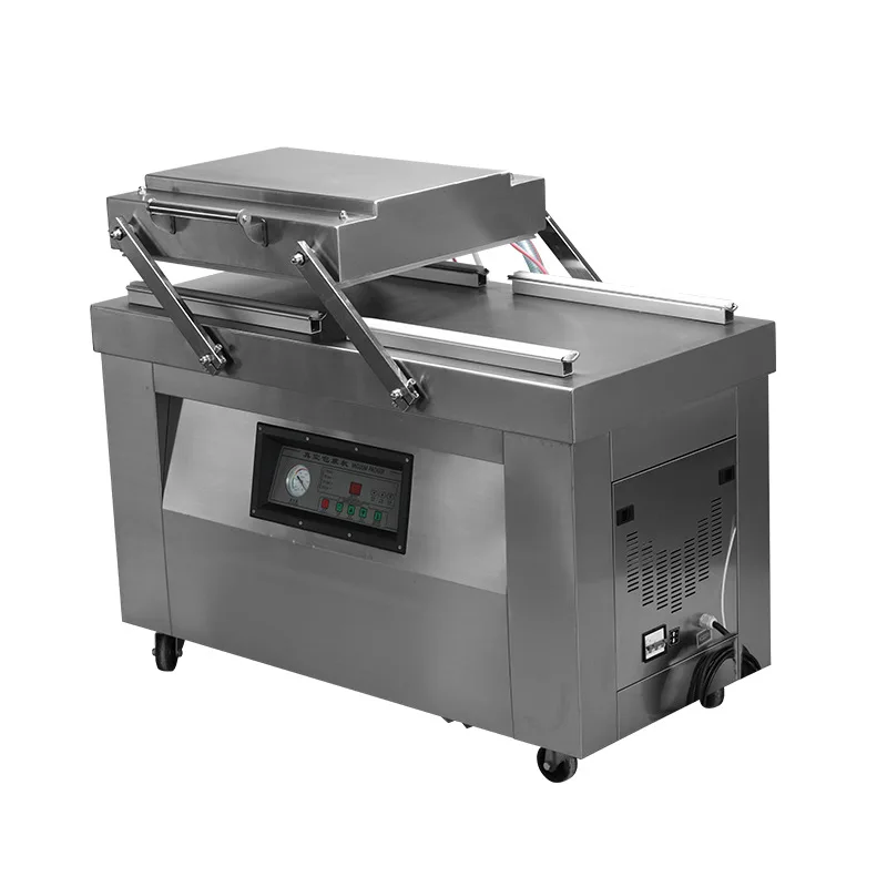Fully Automatic Industrial DC400 Double Chamber Vacuum Packing Machine Flat Type Food Vacuum Sealer Machine For Meat