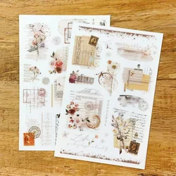 JP 2024 Vintgae Spare Parts Save The Date Transfer Sticker for Card Making DIY Scrapbooking Plan Decorative Sticker Sheet