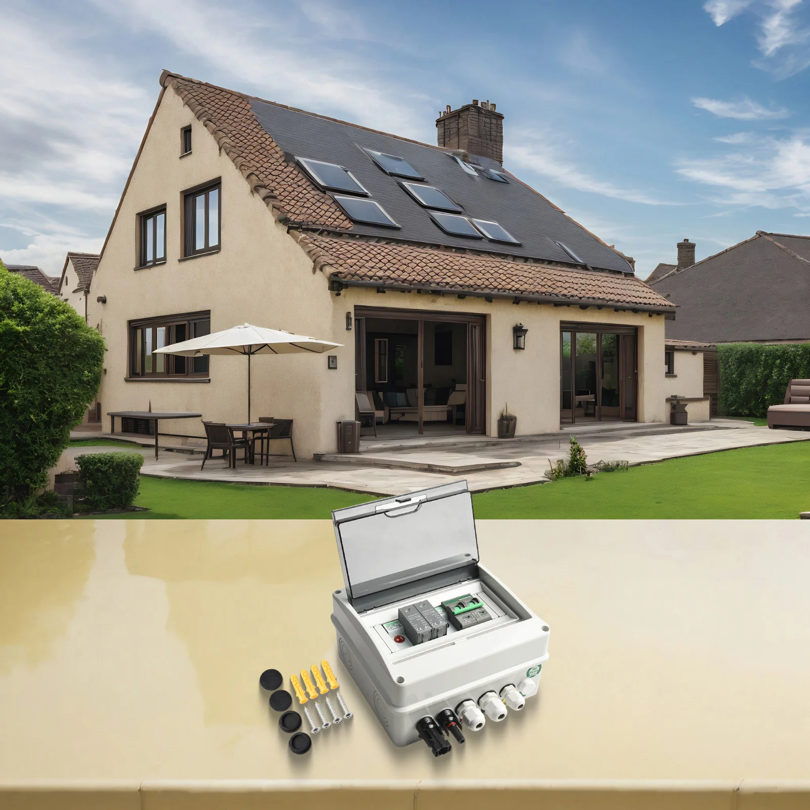 

DC Fuse PV Combiner Box For Residential Rooftop 200*150*95mm 550V For PV Plants IP65 MCB Protection Replacement
