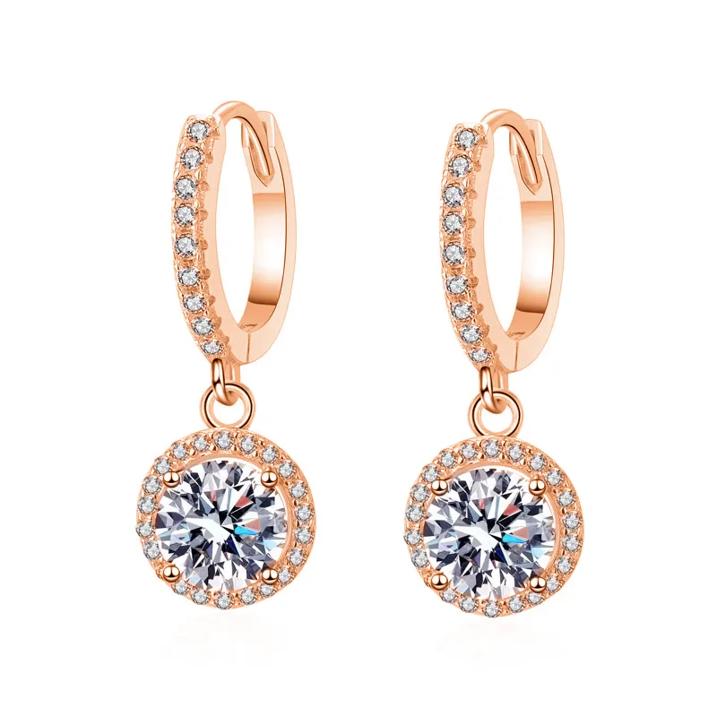 KNOBSPIN 1ct D Farbe Moissanite Schleife Ohrring 925 Sterling Silber Überzogene 18k Weiß Gold Anhänger Ohrring für Frauen Feine schmuck