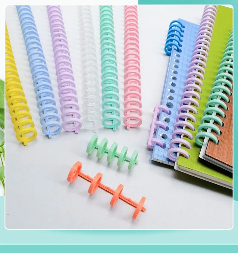 20pcs DIY Paper Notebook Album Binder Plastic 30-Hole Loose Leaf Binders Ring Binding Spines Combs 95 Sheets Capacity