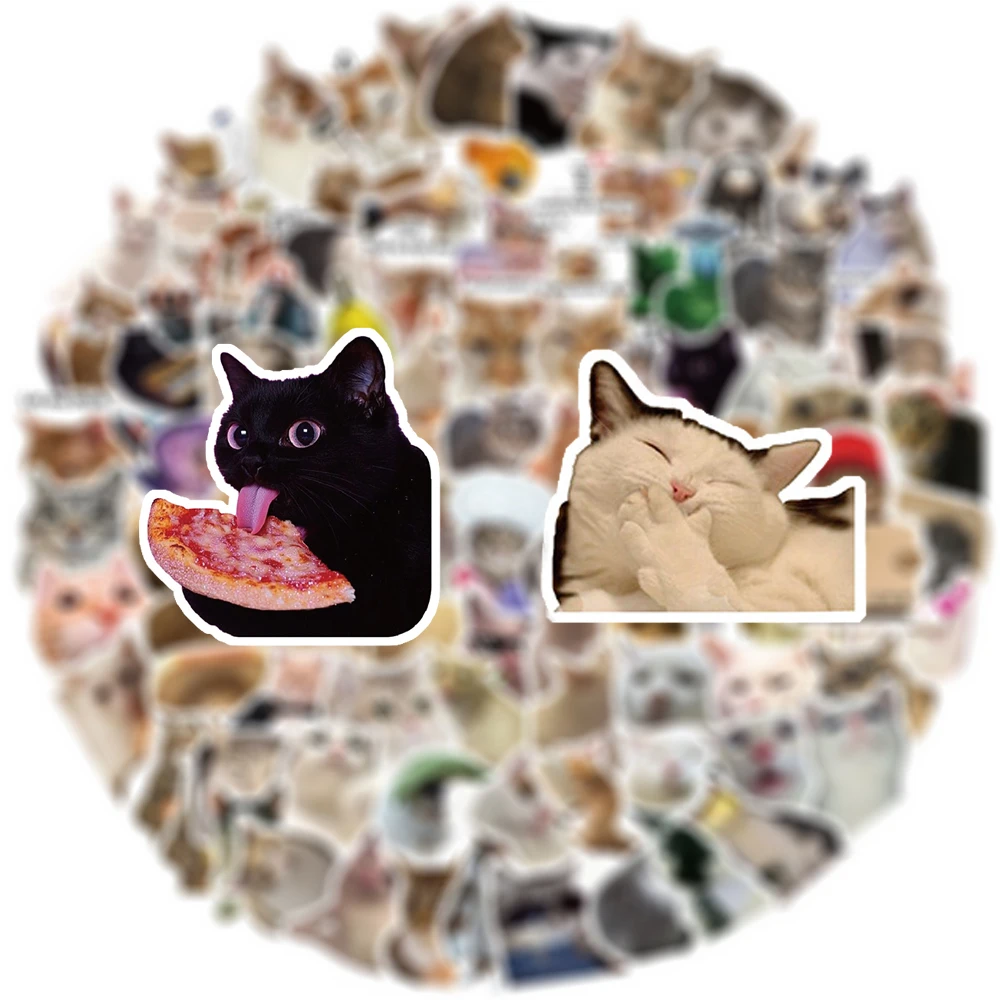 

10/30/50/100pcs Cat Funny Meme Stickers Cute Expression Graffiti Decals Waterproof DIY Luggage Diary Phone Bike Sticker Packing