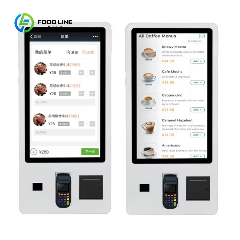 Customized 24/32 Inch Wall Mount Self Cash Android Bill Acceptor Payment Kiosk Terminal Printer Touchscreen