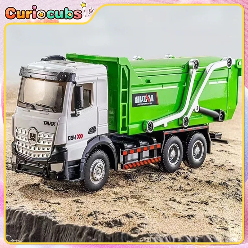 

Huina Semi-Alloy Muck Dump Truck 1/50 Diecast Transport Engineering Loader Vehicle Static Model Collectable Gift Children Toy