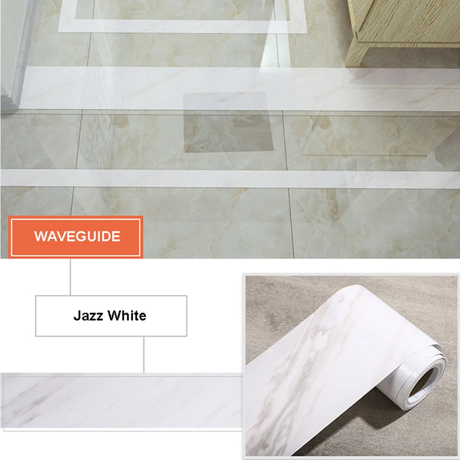 Self-Adhesive Corner Line Tile Stickers Kitchen Stove Waterproof Waistline Baseboard Marble Door Stone Waveguide Film Wallpaper