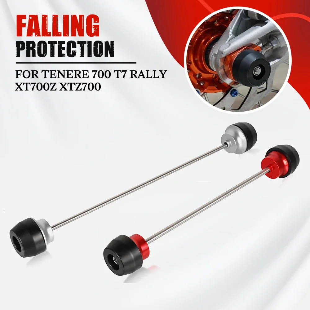 

Rear Front Axle Fork Crash Slider Wheel Protector FOR Yamaha Tenere 700 T7 Rally Tenere700 XTZ700 2019 2020 2021 2022 2023 2024