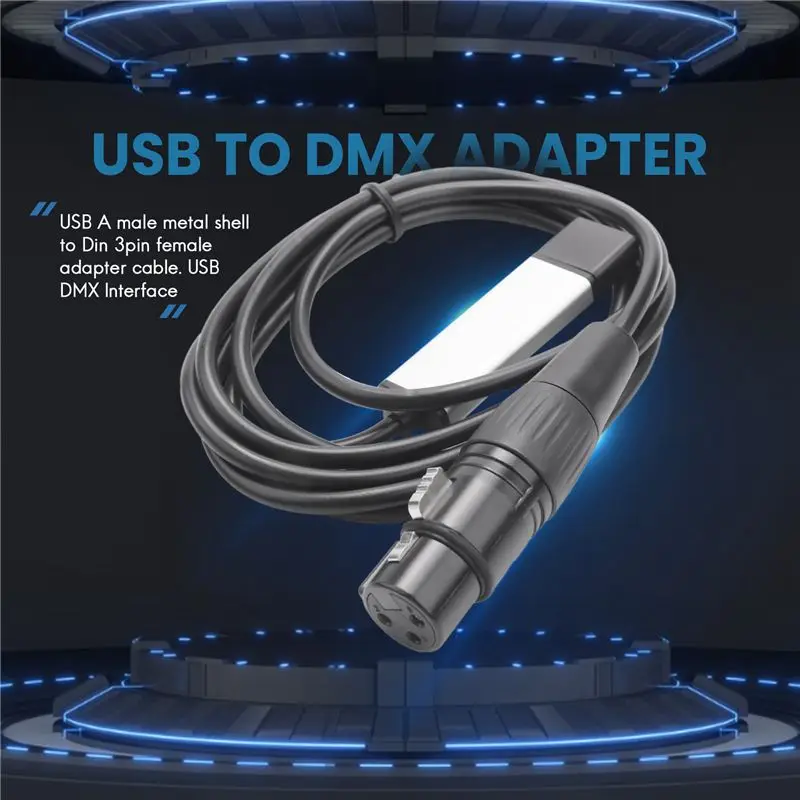 (A32M) Adaptador de interfaz USB DMX512, controlador de iluminación LED para escenarios, adaptador de interfaz USB a DMX, controlador DMX
