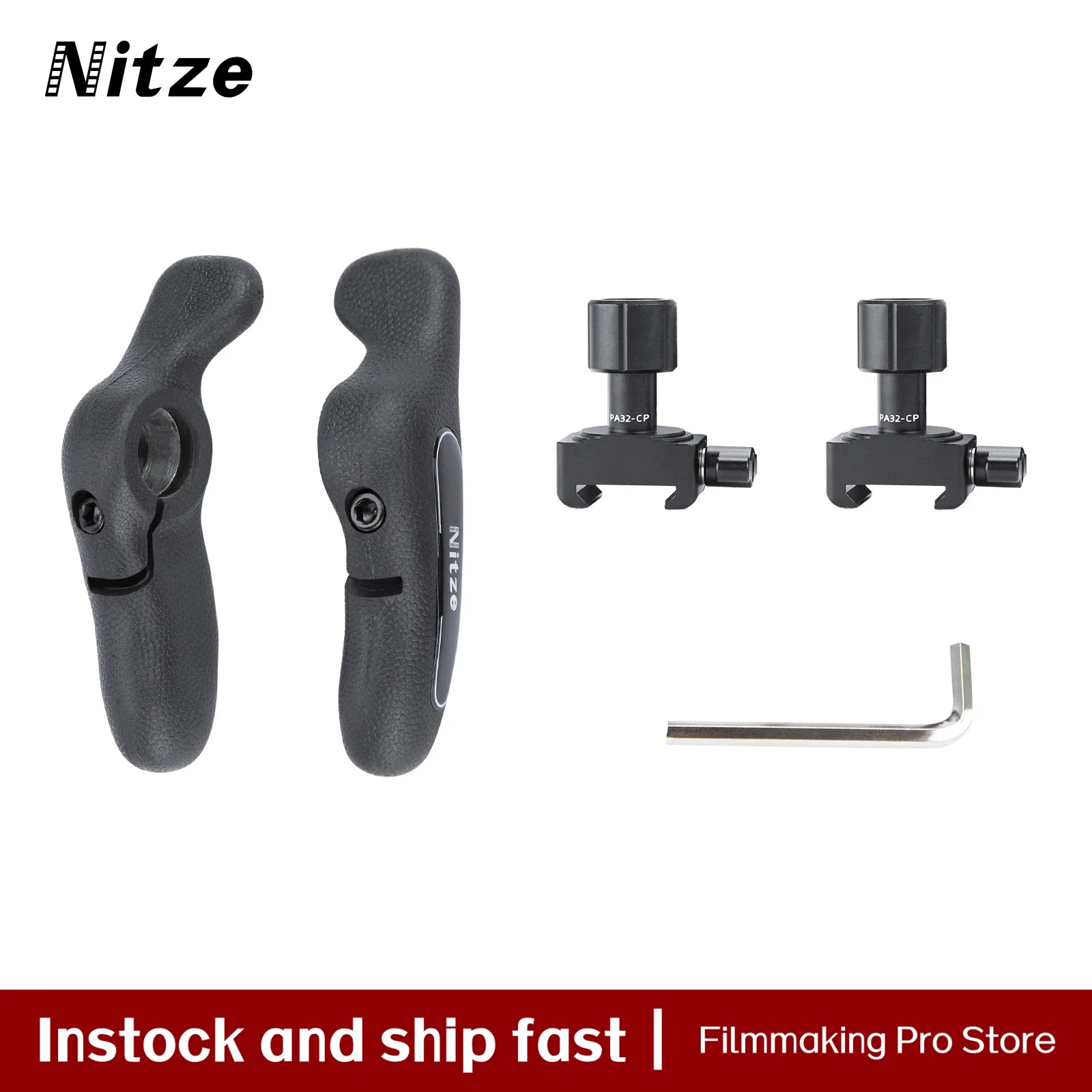 

Nitze Left and Right Side Handle with NATO Clamp for Camera Monitor Pad Cage