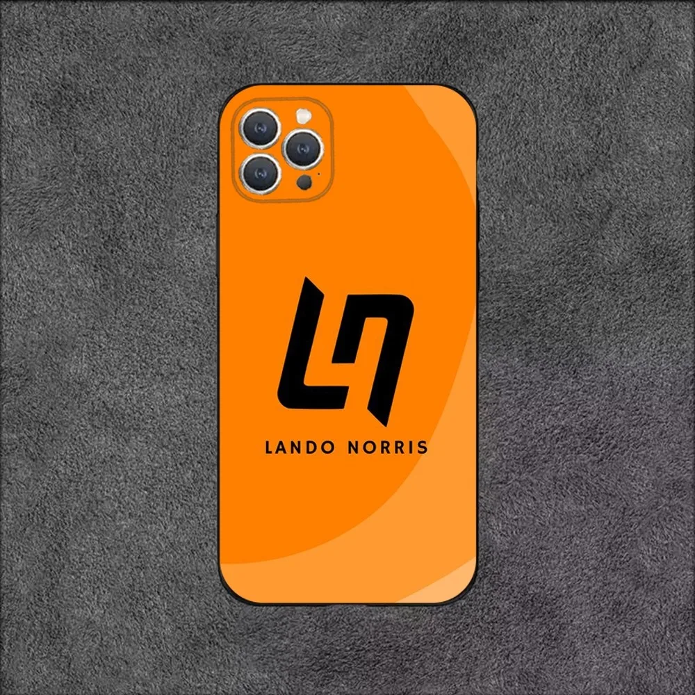 F1 Formula 1 L-Lando Norris Phone Case For iPhone 15,14,13,12,11,Plus,Pro Max,XS,X,XR,SE,Mini,8,7 Soft Silicone Black Cover