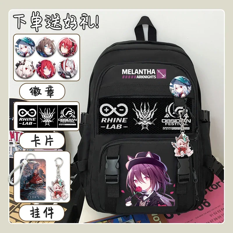 Anime Game Arknights Cos Blaze Exusiai Sora Shining Ceobe Unisex Casual Large Capacity Cartoon Print Cargo Style Backpack Gift