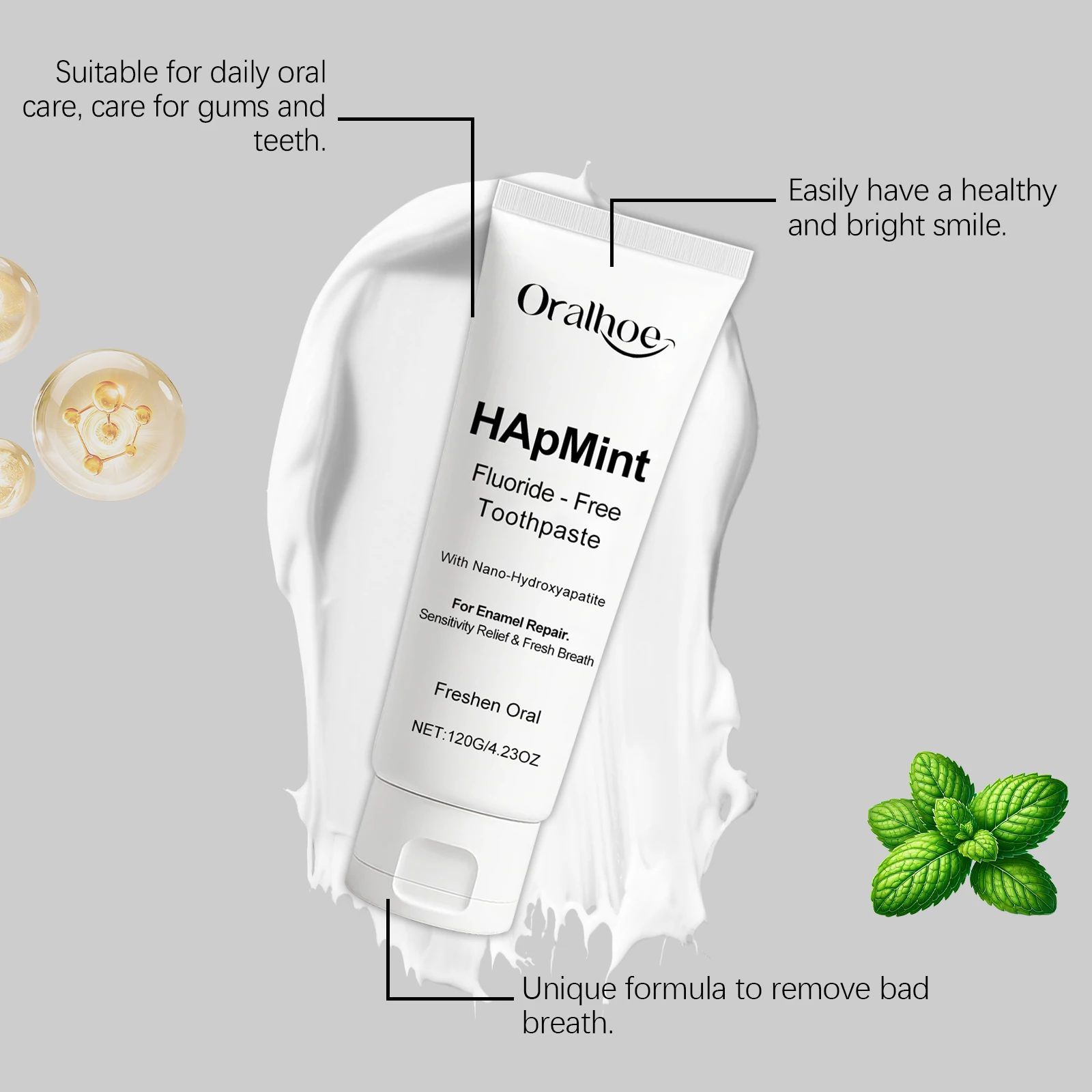 Fresh Mint Toothpaste Soothe Gum Sensitivity Eliminate Bad Breath Intensives Stain Removal Brighten Teeth Surface Oral Health