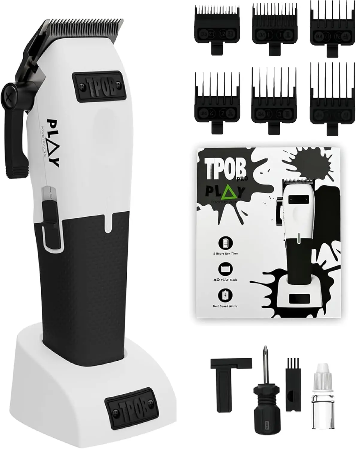 

Professional Hair Clippers for Men 7500 RPM Cordless with Rubber Grips, White