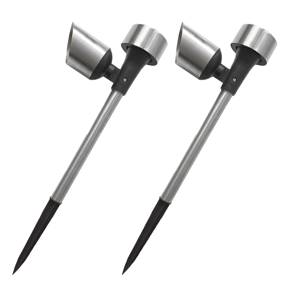 

2 Pcs Solar Lawn Light Powered Ground Lights Outdoor Water Proof Stainless Steel