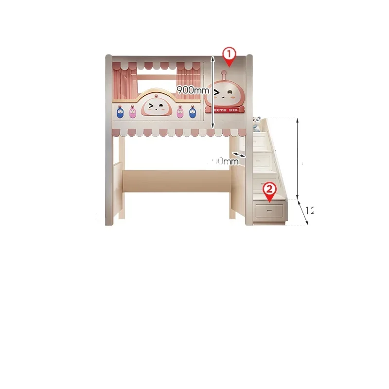 

Combination bed, princess bunk bed