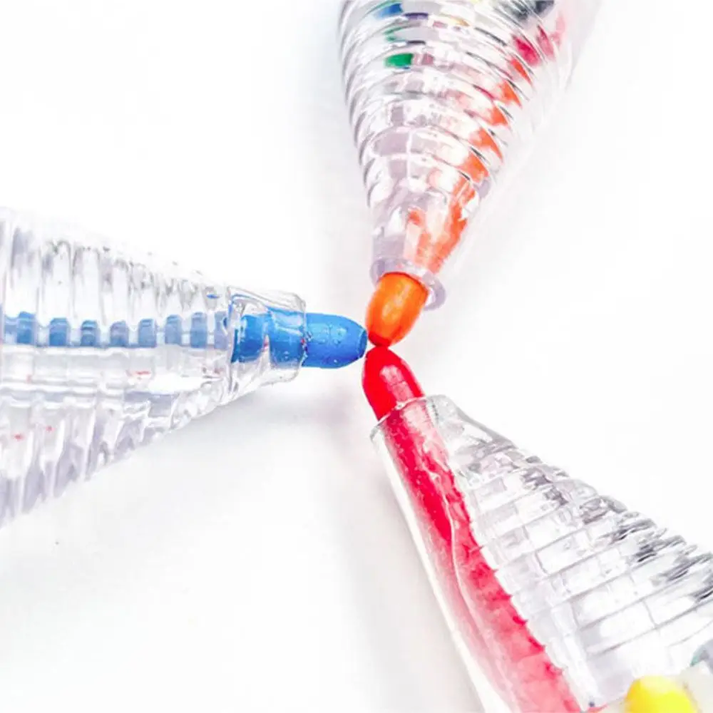 8 In 1 Multicolor Crayons Creative Push Style DIY Replaceable Oil Pastel Colored Pencil for Kids Graffiti Painting Tools