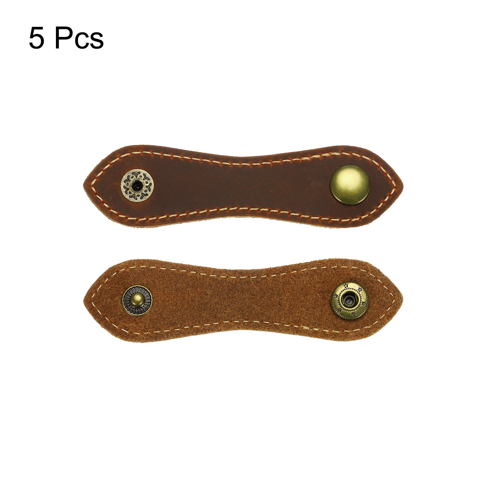 5Pcs Leather Cable Straps Cord Organizer 100x20mm Cable Ties Portable Cable Winder Wire Management for USB Cable Headphone Wire - Image 2