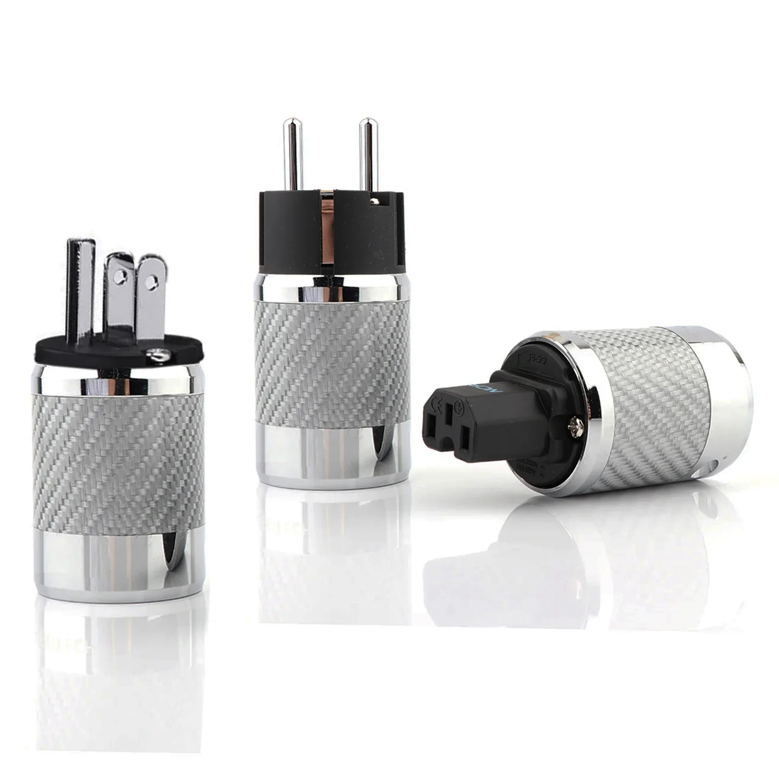 

Schuko Furutech Hifi FI-50 NCF Nano Crystal EU/US Power Plug Carbon Fiber Shell Rhodium Plated IEC C15 Plug 15A 125V /10A 250V
