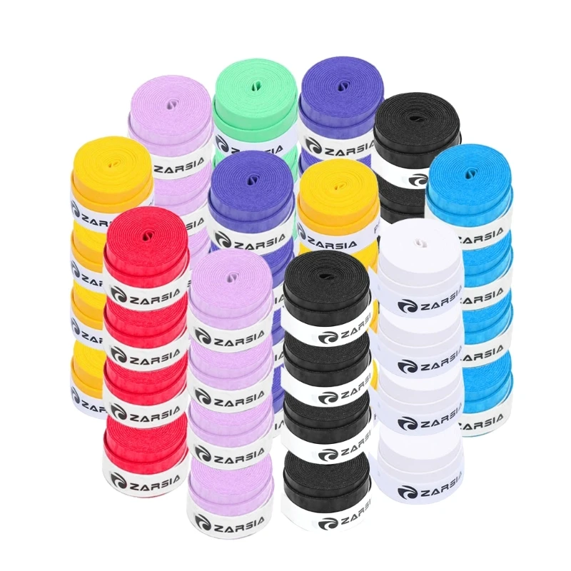 60 Pcs Racket Grip Tape Tennis Overgrip Replacement Grip Badminton Grip Tape Absorbs Sweat Overgrip Grip Tape