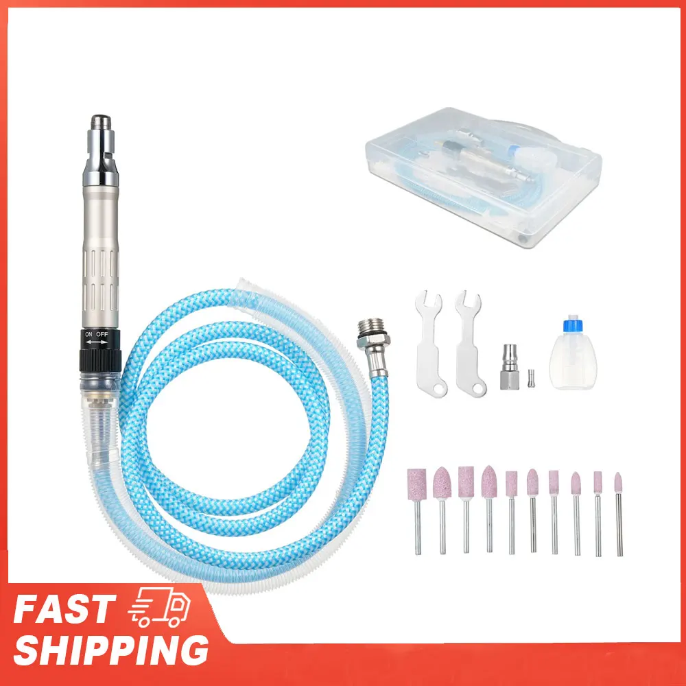 

Pencil Type Air Grinder with Air Hose 2 Collets 1/4 Inch Pneumatic Rotary Pen Stepless Speed Handheld Air-operated Sander Polish