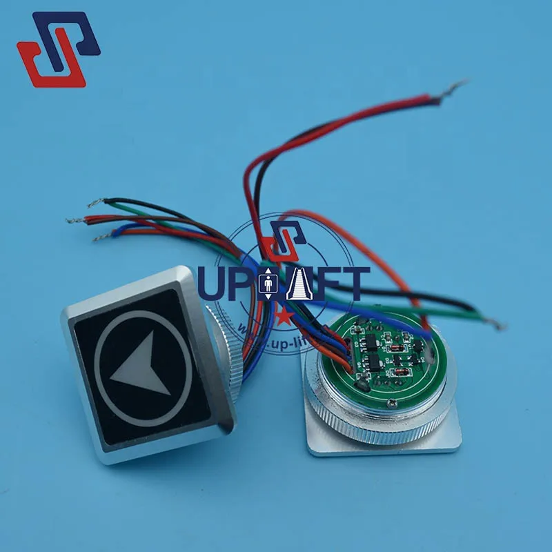 Industrial Design 2-in-1 Elevator Touchless Button Sensor Square Type Push Blue Red White Color Buttons