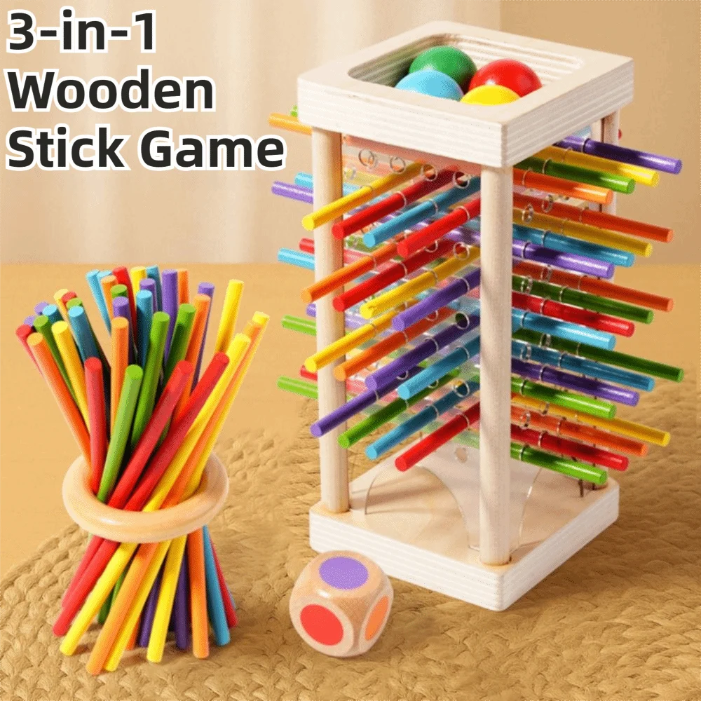 Novo jogo de vara de madeira colorido desenvolvimento cognitivo foco treinamento jogos de tabuleiro de madeira montessori educacional meninos e meninas