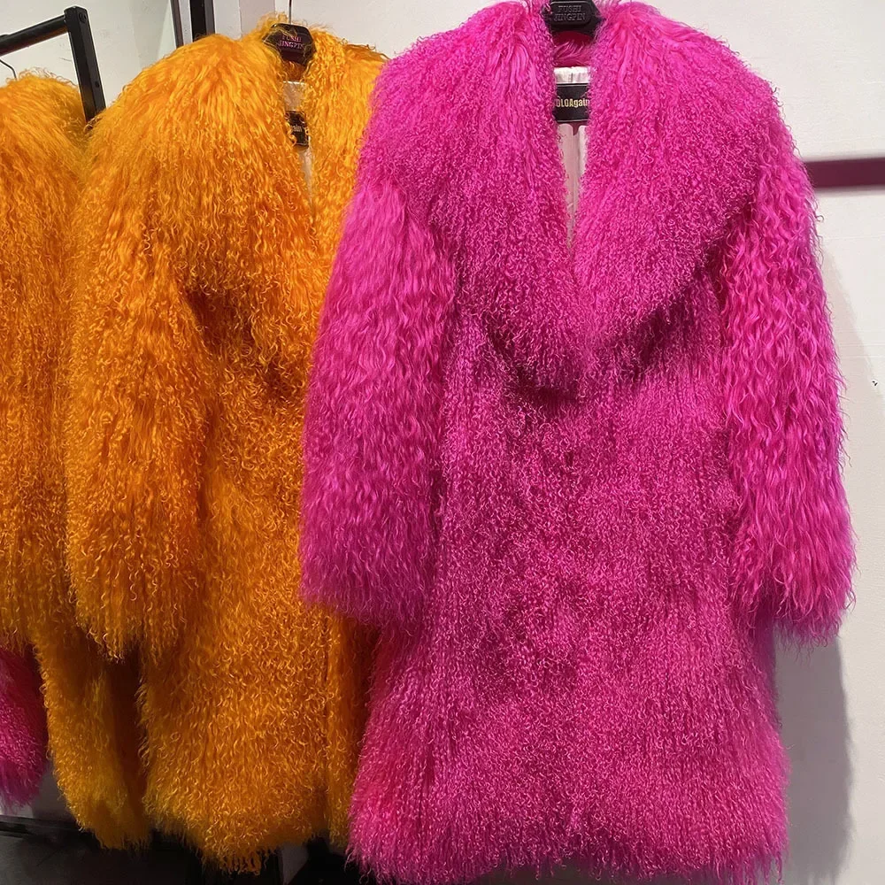 Collar Wool Fur Jacket Cross-Border Medium-Length Turnover-Lapel Trendy True Fur 2026 New Women's Fashionable Warm Long Coat