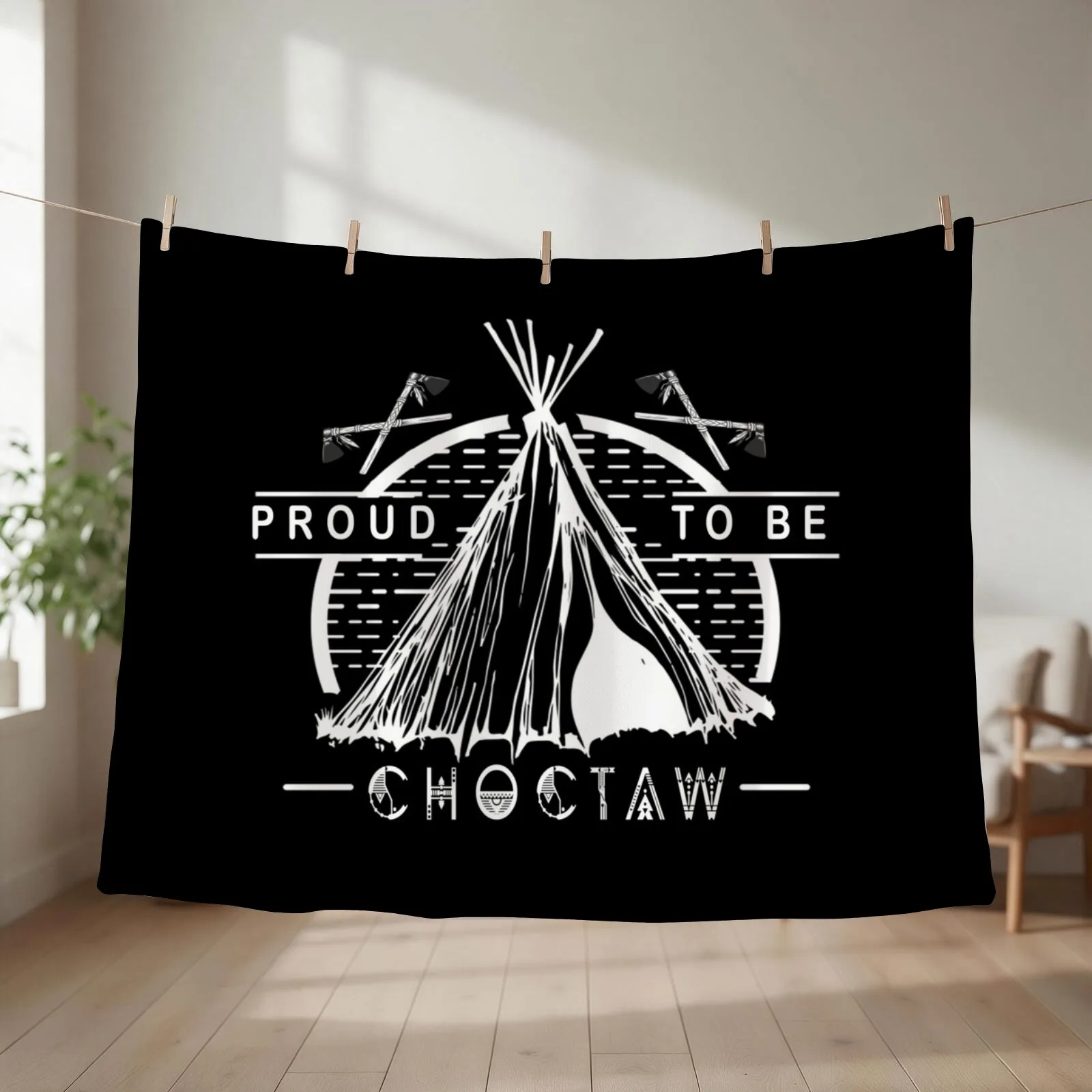 proud to be choctaw Throw Blanket couch cozy soft plush fuzzy picnic outdoor blanket
