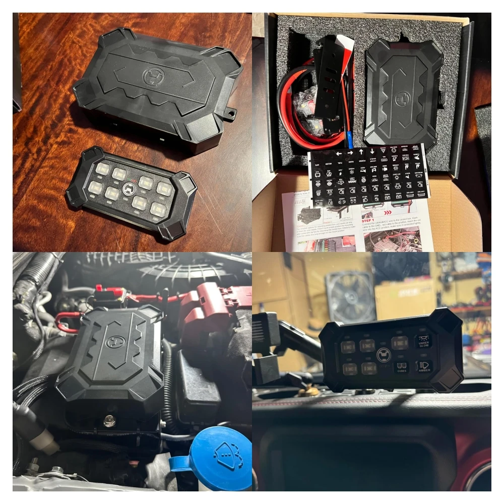 OVOVS Wireless Control 8 Gang Switch Panel Strobe 3 Lighting Modes For Truck ATV UTV Boat Marine SUV Caravan