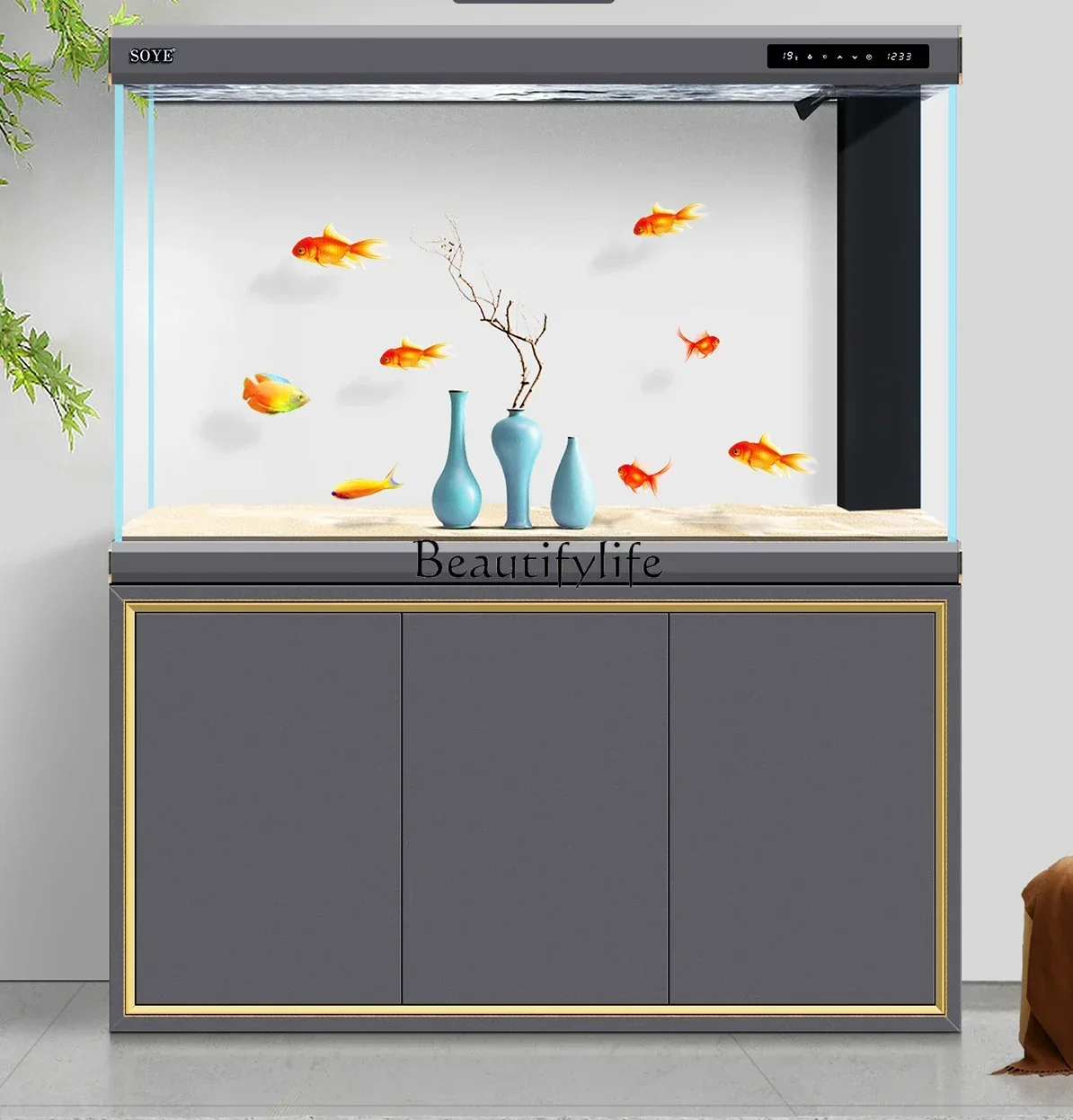 

LD33Ecological Large Hallway Light Luxury Floor Bottom Filter Intelligence Aquarium Subareas Screens