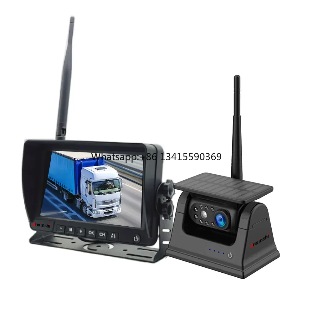 

Лидер продаж, 7-дюймовая беспроводная система заднего вида AHD, магнитная резервная камера на солнечной энергии для грузовиков, большой автомобиль